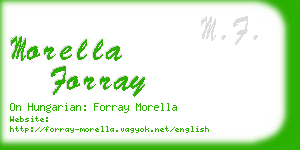 morella forray business card